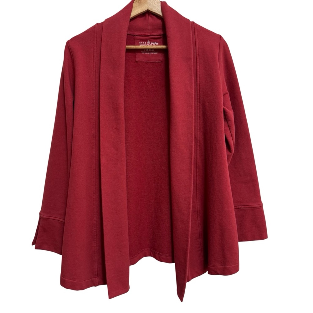 Neon Buddha Open Front Shawl Collar Sweatshirt Cardigan Women Small Lagenlook